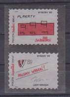 Poland SOLIDARITY (S161): Elections 89 (brown-silver Pair) - Vignettes Solidarnosc