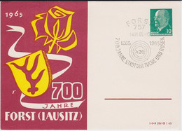 DDR Ulbricht Privatganzsache PP 8/40 SSt Forst Lausitz 1965 - Cartes Postales Privées - Oblitérées