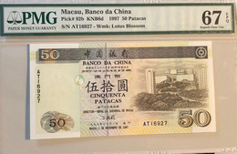1997 BANCO DA CHINA BOC 50 PATACAS PICK#92b PMG67PMG, AT PREFIX - - Macau