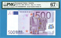 500 EURO AUSTRIA TRICHET N-F005 PMG 67 (D086) - 500 Euro