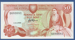 CYPRUS - P.52 (3) – 50 Cents / Sent 01.11.1989 UNC Serie S 689881 - Chipre