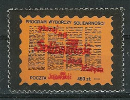 Poland SOLIDARITY (S652): Elections '89 Program (orange) - Vignettes Solidarnosc