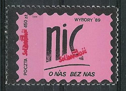 Poland SOLIDARITY (S666): Elections '89 Nothing About Us (pink) - Vignettes Solidarnosc