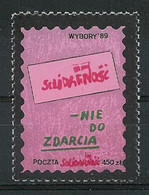 Poland SOLIDARITY (S668): Elections '89 For Heavy Duty (pink) - Vignettes Solidarnosc