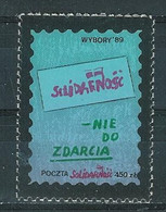 Poland SOLIDARITY (S656): Elections '89 For Heavy Duty (blue) - Vignettes Solidarnosc
