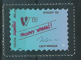 Poland SOLIDARITY (S687): Elections '89 We Have To Win (blue) - Vignettes Solidarnosc