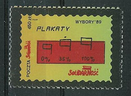 Poland SOLIDARITY (S677): Elections '89 Posters (yelow-green) - Vignettes Solidarnosc