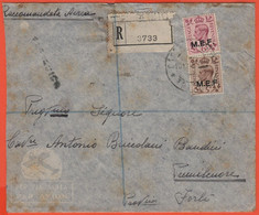 Colonie Italiane Occupate - M.E.F. - 1947 - Raccomandata/Via Aerea - Completa Di Lettera - Viaggiata Da Castel Benito Pe - Occ. Britanique MEF