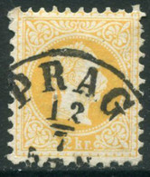 AUSTRIA 1867 Franz Jospeh  2 Kr.coarse Print  Used With Prague Postmark.  Michel 35 I - ...-1918 Préphilatélie