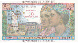 BILLETE DE REUNION DE 500 FRANCS CONTRE-VALEUR 10 NOUVEAUX FRANCS AÑO 1971 CALIDAD EBC (XF) (BANKNOTE) - Réunion