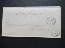 AD Baden 1867 Faltbrief Mit Gedrucktem Inhalt Gerichts Notariat Stempel Ellwangen Und Rücks. L1 Unterschneidheim - Storia Postale