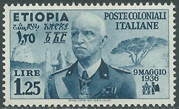 1936 ETIOPIA EFFIGIE 1,25 LIRE MNH ** - P19-8 - Etiopía