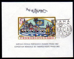 CZECHOSLOVAKIA 1962 PRAGA 1962 Philatelic Exhibition Imperforate Block Used.  Michel Block 18B - Gebraucht