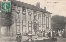 Veron  - La Mairie   (fête De L'école )  Belle Carte  -- Scan Recto-verso - Veron