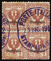 ITALIA ISOLE DELL'EGEO STAMPALIA 1912 1 C. (Sass. 1) QUARTINA USATA OFFERTA! - Ägäis (Stampalia)