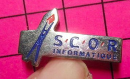 815A Pin's Pins / Beau Et Rare / THEME : INFORMATIQUE / SCOR INFORMATIQUE - Informatique