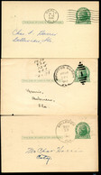 UX27 UPSS S37E 3 Postal Cards Used From FL With PLATE FLAWS INDICIA 1942-46 - 1921-40