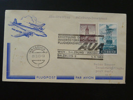 Lettre Premier Vol First Flight Cover Wien --> Innsbruck AUA Austrian Airlines 1963 Ref 102256 - Premiers Vols