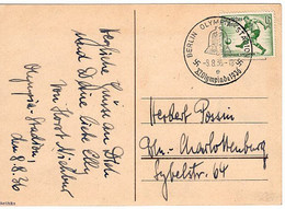 49834 - Deutsches Reich - 1936 - 6Pfg. Sommerolympiade A. Ans.-Kte. M. SoStpl. BERLIN OLYMPIA-STADION -> Berlin - Ete 1936: Berlin