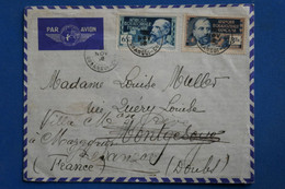 AF3 AEF  BELLE LETTRE  1938 OUBANGUI  A BESANCON REDISTRIB. VILLA MON REVE   FRANCE +++  +AFFRANCH PLAISANT - Briefe U. Dokumente