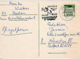 49927 - Bund - 1971 - 20Pfg. Gr.Bauten GA-Kte. M.MaschStpl. AACHEN - 35.CSID EUROPAMEISTERSCHAFT IM SPRINGREITEN -> M - Hippisme