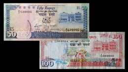 # # # Paar Banknoten Mauritius 50 + 100 Rupees 1986 # # # - Maurice