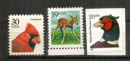 FAUNA. Faisan De Colchide,Oiseau Cardinal Rouge,Faon.    3 Timbres Neufs ** - Nuovi