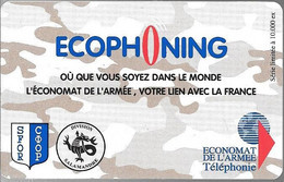 CARTE-PREPAYEE-MILITAIRE- ECOPHONING-DIVISION SALAMANDE- BEIGE FONCE-10000Ex-TBE -  Schede Ad Uso Militare
