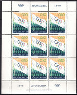 Yugoslavia Olympic Games Week 1970 Mi#39 Mint Never Hinged Kleinbogen - Ungebraucht