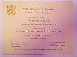 2021 - 3590  GOTEBORG  -  The World Championship In SPEED SKATING 1966  -  INVITATION  XXX - Skating (Figure)