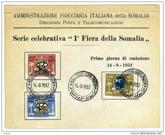 SOMALIA ITALIANA - FDC - 1952 Trade Fair - Somalie