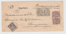 IMPRIMES.  2 2 1903. CONSTANTINOPLE. POSTE-FRANCAISE POUR SMYRNE     / 3 - Covers & Documents