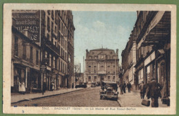 CPA - SEINE SAINT DENIS - BAGNOLET - LA MAIRIE & RUE RAOUL BERTON - Animation, Commerce, Automobile - édition  D. Delboy - Bagnolet