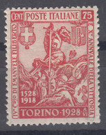 Italy Kingdom 1928 Torino Sassone#234 Mi#289 Mint Lightly Hinged - Ongebruikt