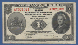 NETHERLANDS INDIES  - P.111a – 1 Gulden L.02.03.1943  VF Serie AY 021021 Special Number - Indes Néerlandaises