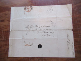 GB 18.12.1838 Vorphila Mit Stempel Ra2 Penny Post Nach London + Weitere Stempel Faltbrief Mit Inhalt - ...-1840 Vorläufer
