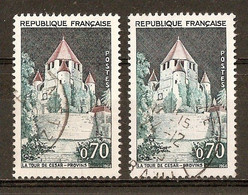 1963 - Série Touristique - Tour César à Provins - Variétés - N°1392A (2 états) - Gebruikt