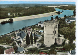 EN AVION AU DESSUS DE TREVES LA TOUR L'EGLISE ET LA LOIRE VUE AERIENNE - Chateauneuf Sur Sarthe