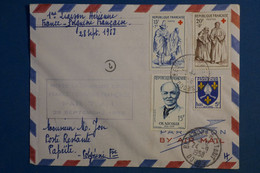 AF6 FRANCE  BELLE LETTRE  1958  IER VOL   PARIS  PAPEETE  +AEROPHILATELIE+ +AFFRANCH.  INTERESSANT - 1927-1959 Covers & Documents