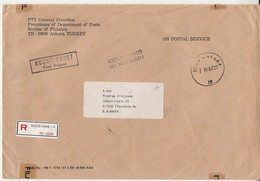 POSTAL OFFICE PREPAID REGISTERED COVER, CUSTOM DUTY- DOUANE, 1987, TURKEY - Covers & Documents