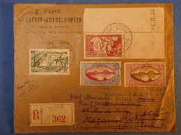 F2 GUADELOUPE BELLE LETTRE RECOM. RARE 1939 BASSE TERRE MAZAMET REDISTRIBUé +COIN DATé + AFFRANCHISSEMENT PLAISANT - Covers & Documents