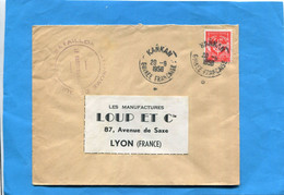 MARCOPILIE-guinée -Lettre FM Tp N° 12 Cad Kankan1956+cachet Bataillon Autonome-le Vaguemestre - Storia Postale