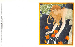 Koloman Moser Philipp & Kramer Réédition Adeca Neudin 136 Femme Fleurs Tulipes - Moser