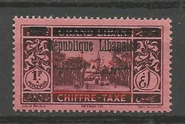 GRAND LIBAN TAXE N° 22 Variétée  Surcharge Rouge Et Noir NEUF** LUXE SANS CHARNIERE / MNH /Signé CALVES - Postage Due