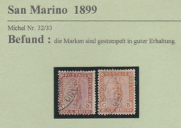 San Marino-Briefmarken- Gestempelt 1899 - Usados