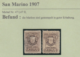 San Marino-Briefmarken- Gestempelt  1907 - Usados