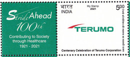 INDIA 2021  MY STAMP 100th Anniversary  TERUMO CORPORATION, Leader In Medical Technology, MNH(**) - Neufs