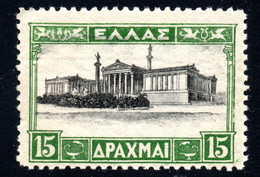 481.GREECE.1934 LANDSCAPES RE-ISSUE 15 DR.HELLAS 521,SC.370 MH.SHORT PERF AT LEFT. - Neufs