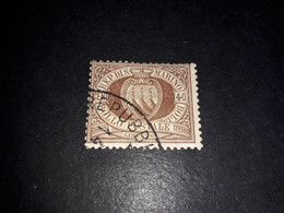 01AL10 REPUB. DI SAN MARINO 1892 1894 TIPI PRECEDENTI NUOVI VALORI 40 CENT. "XO" - Used Stamps