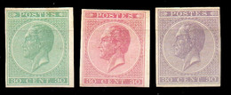 3 Epreuves De La Planche Du 30 Centimes En Couleur Verte (non Adoprée), Rouge Et Violet (adoptées).  - 18808 - 1865-1866 Perfil Izquierdo